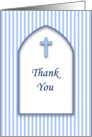 Thank You Card, Blue, Cross, Religious card