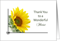 For Florist Wedding Thank You Greeting Card-Autumn Sunflower card