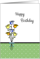 General Birthday Card-Flower Bouquet with Ribbon Design card