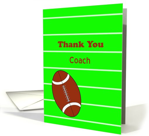 Football Thank You Coach card (403412)