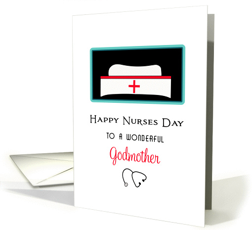For Godmother Nurses Day Greeting Card-Nurses Cap /... (413544)