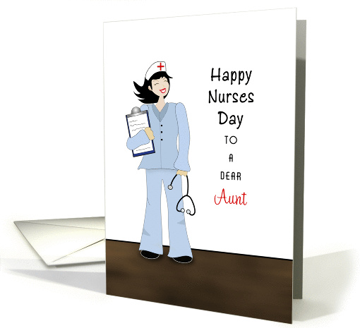For Aunt Nurses Day Greeting Card-Nurse-Clip Board-Stethoscope card
