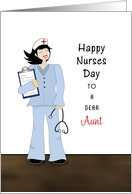For Aunt Nurses Day Greeting Card-Nurse-Clip Board-Stethoscope card