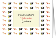 Kindergarten Graduation Greeting Card-Diplomas-Graduation Caps card