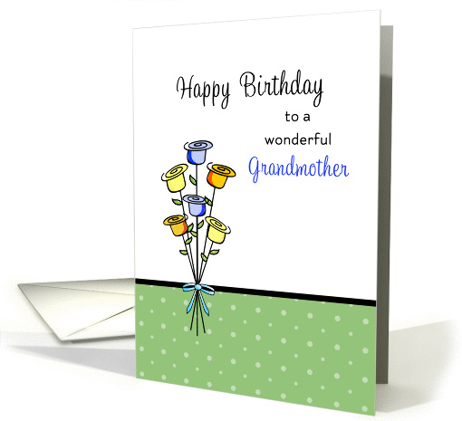For Grandmother / Grandma Birthday Card Flower Bouquet... (422997)