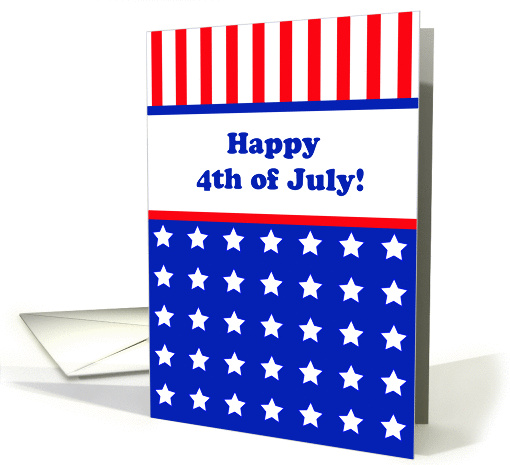 4th of July Greeting Card-Stars Stripes Patriotic card (430576)