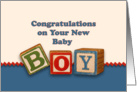 Congratulations on your New Baby Boy card