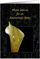 Wedding Anniversary Party Invitation Card with Calla Lily card