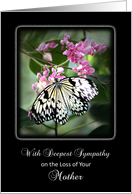 Loss of Mother Sympathy Card-Bereavement-Condolence-Butterfly card