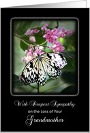 Loss of Grandmother/Grandma Sympathy Card-Black and White Butterfly card