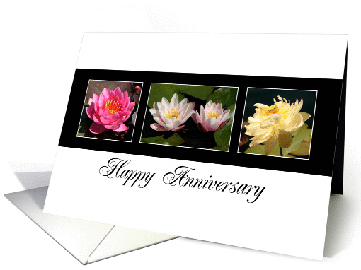Business Employee Anniversary Greeting Card-Water Lilies card (483857)