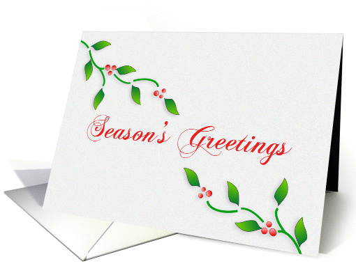 Season's Greetings Christmas Greeting Card-Leaf Design card (484062)