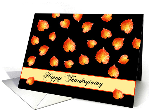 Thanksgiving Greeting Card with Colorful Leaf Background Design card