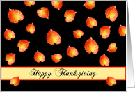 Thanksgiving Greeting Card with Colorful Leaf Background Design card