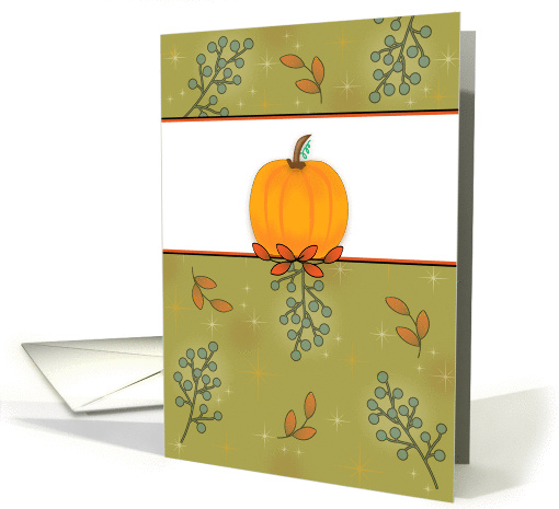 Autumn / Fall Note Card - Pumpkin and Stem Design card (490936)