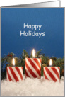 Business Christmas Card with Candles, Happy Holidays card