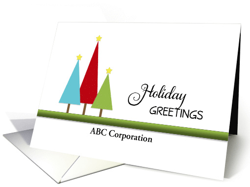 Business Christmas Card-Customizable Text-Christmas Trees card