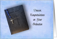 Deacon Ordination Congratulations Greeting Card-Black Bible-Diaconate card