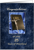 Priesthood 25 Year Anniversary Greeting Card-Silver Jubilee-Bible card