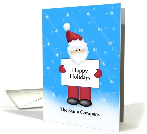 Business Christmas Greeting Card with Santa Holding... (509430)