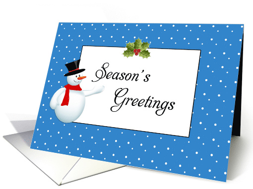 From Business Christmas Card-Merry Christmas-Snow Scene-Snowman card