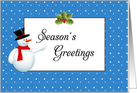From Business Christmas Card-Merry Christmas-Snow Scene-Snowman card