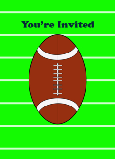 Football Party Invitation Greeting Card-Superbowl-Tailgate-Birthday