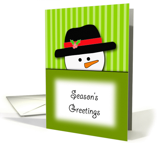 Business Christmas Greeting Card with Snowman-Season's Greetings card