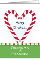 For Grandparents-Christmas Grandma & Grandpa Greeting Card-Heart card