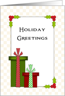 General Christmas Card with Christmas Presents-Holly & Berries card