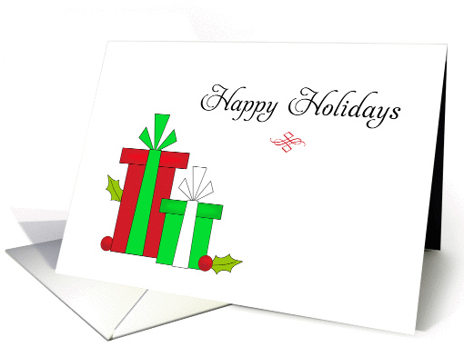 Business Christmas Card-Happy Holidays-Red-Green-Christmas... (528411)