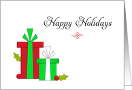 Business Christmas Card-Happy Holidays-Red-Green-Christmas Presents card