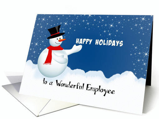 Christmas Greeting Card for Employee with Snowman and... (530154)