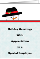 For Employee Christmas Card-Snowman card