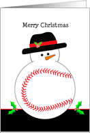Christmas Baseball Snowman Card