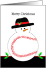 Christmas Baseball Snowman Card