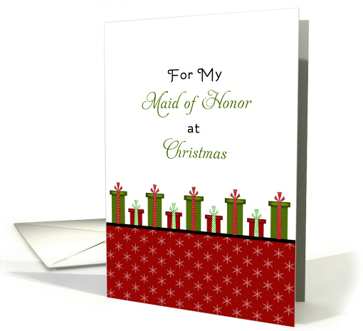 For Maid of Honor Christmas Card-Christmas Present Border card