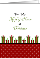 For Maid of Honor Christmas Card-Christmas Present Border card
