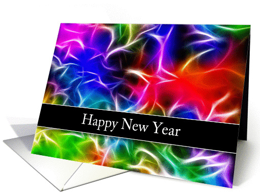 New Year Card-Colorful Background Swirls card (535158)