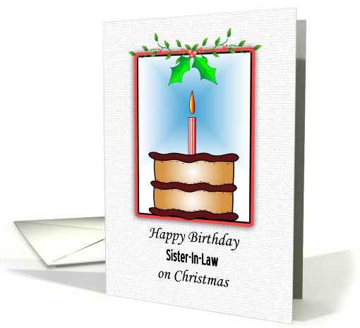 Birthday on Christmas Card for Sister In Law card (536463)