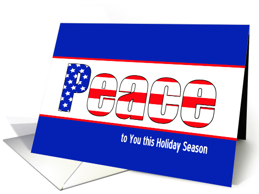 Business Christmas Greeting Card-Peace-Patriotic Red White Blue card