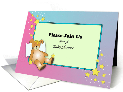 Baby Shower Invitation Greeting Card-Brown Bear card (541398)