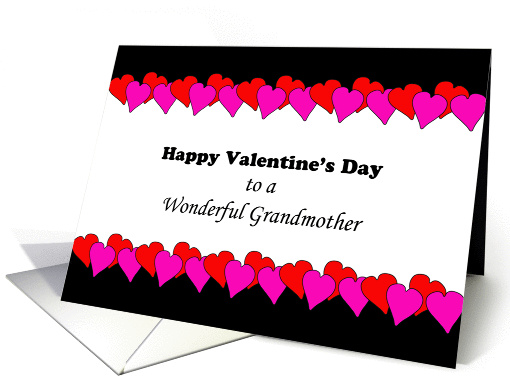 For Grandmother Valentine's Day Greeting Card-Pink, Red... (543130)