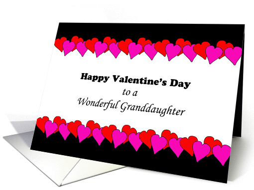 For Granddaughter Valentine's Day Greeting Card-Pink, Red... (543131)