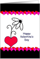 Valentine’s Day Greeting Card-Flower in Heart card