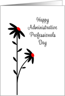 Administrative Professionals Day Greeting Card-Black and Red Flowers card
