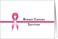 Breast Cancer Survivor Announcement Greeting Card-Health Update card