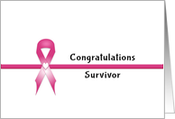 Breast Cancer Survivor Encouragement Greeting Card-Pink Ribbon card