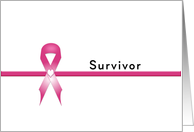 Cancer Survivor Greeting Card-Last Chemo-Pink Breast Cancer Ribbon card