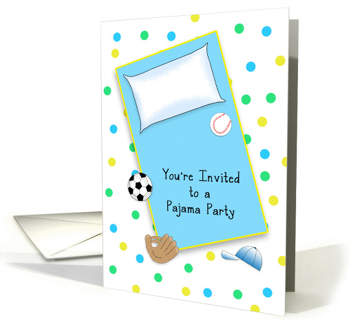 Slumber Party-Pajama Party Invitation-Soccer Ball,... (545747)